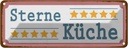 Blechschild 10x27 cm 5 Sterne Küche Kochen Essen