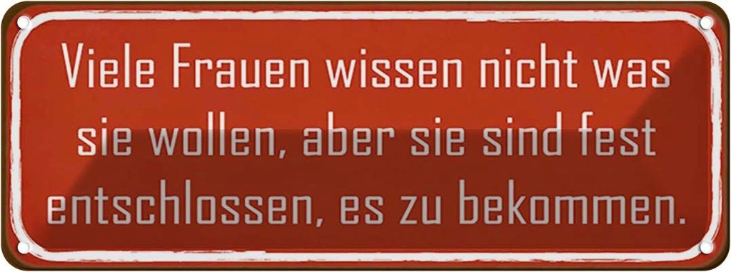 Blechschild 10x27 cm Frauen wissen nicht was wollen Männer Spruch Zitat