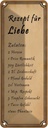 Blechschild 27x10 cm Rezept für Liebe Tüte 2 Herzen Dekoration Restaurant Küche