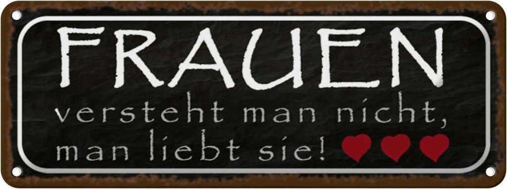 [LA-116768] Blechschild 10x27 cm Frauen versteht man nicht Familie Freunde
