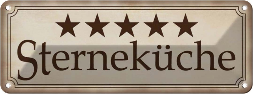 [LA-116769] Blechschild 10x27 cm 5 Sterneküche Geschenk Familie Freunde