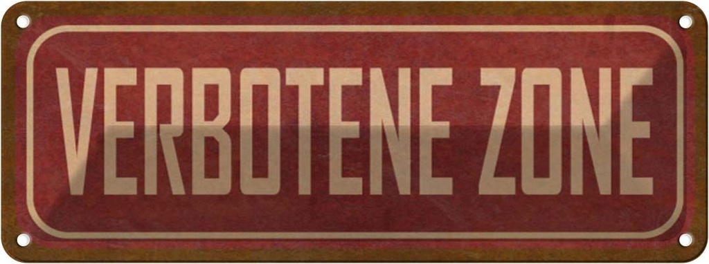 [LA-116863] Blechschild 10x27 cm verbotene Zone Warnschild Hinweisschild Sicherheit Vorsicht
