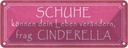 Blechschild 10x27 cm Schuhe verändern frag Cinderella Spruch Zitat