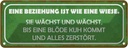 Blechschild 10x27 cm Beziehung ist wie eine Wiese Dekoration Spruch Zitat