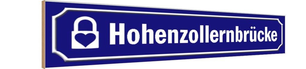 [LA-120606-H] Holzschild 10x46 cm Hohenzollernbrücke Köln Deutschland