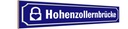 Holzschild 10x46 cm Hohenzollernbrücke Köln Deutschland