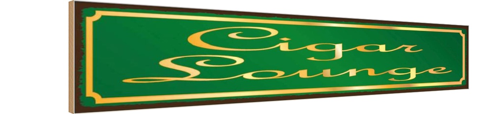 [LA-120670-H] Holzschild 10x46 cm Cigar Lounge Zigarre Lounge