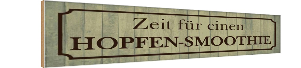 [LA-120678-H] Holzschild 10x46 cm Zeit für einen Hopfen-Smoothie Spruch Zitat