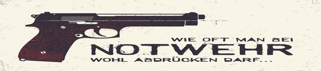 [LA-1814393-H] Holzschild 10x46 cm wie oft bei Notwehr abdrücken Pistole