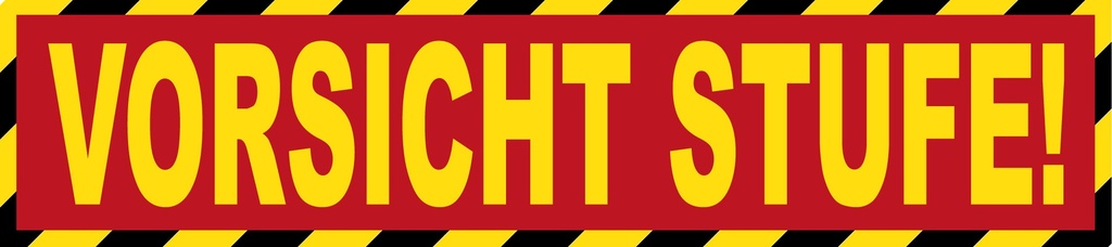 [LA-1814434-H] Holzschild 10x46 cm Vorsicht Stufe