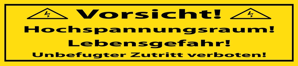 [LA-1814454-H] Holzschild 10x46 cm Vorsicht Hochspannungsraum
