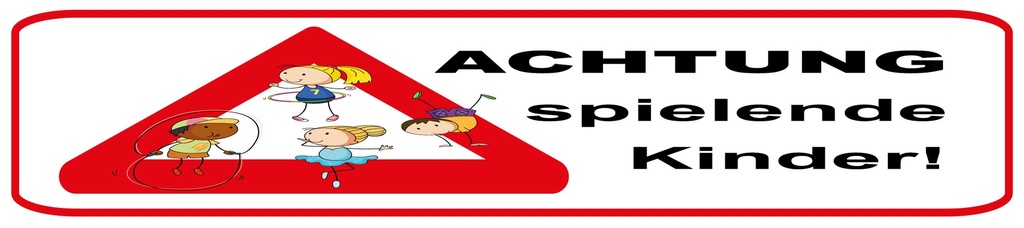 [LA-1814472-H] Holzschild 10x46 cm Achtung spielende Kinder