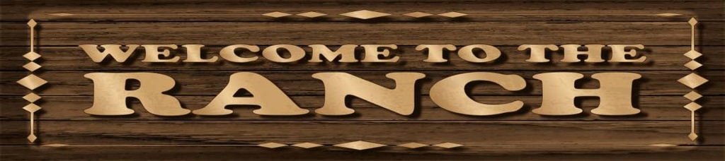 [LA-1814520-H] Holzschild 46x10 cm Welcome to ranch