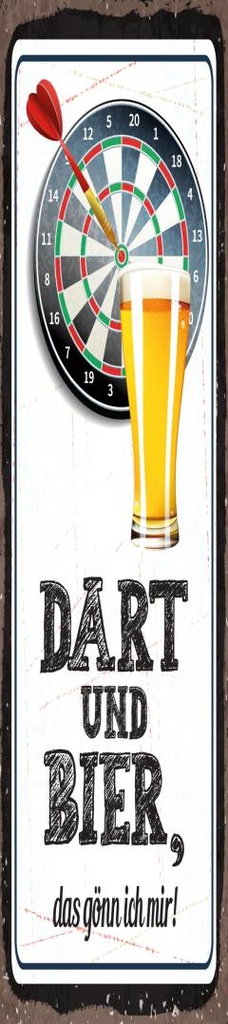 [LA-1814528-H] Holzschild 46x10 cm Dart und Bier gönn ich mir