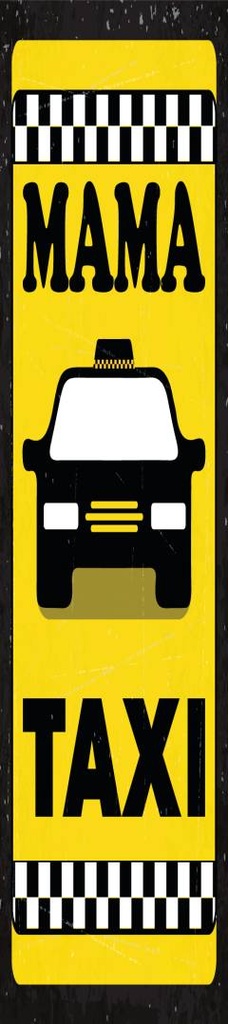 [LA-1814530-H] Holzschild 46x10 cm Mama Taxi