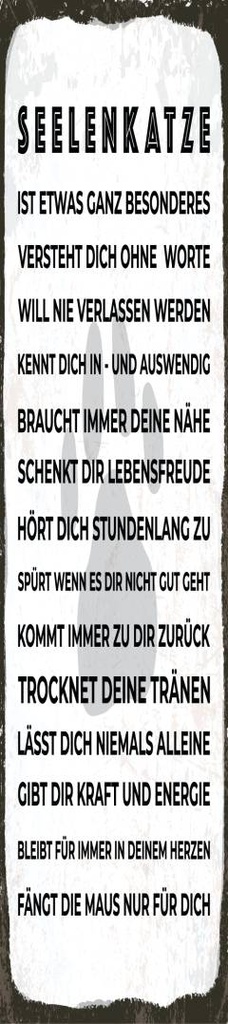 [LA-1814535-H] Holzschild 46x10 cm Seelenkatze