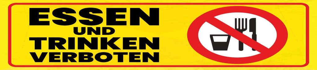 [LA-1814562-H] Holzschild 46x10 cm Essen und Trinken Verboten