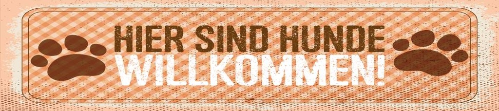 [LA-1814575-H] Holzschild 46x10 cm Hunde willkommen