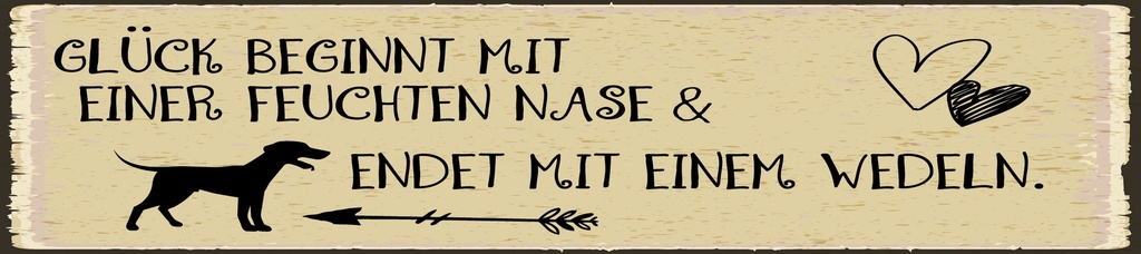 [LA-1814624-H] Holzschild 10x46 cm Glück endet mit Wedeln