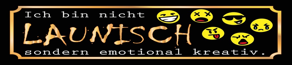 [LA-1814647-H] Holzschild 10x46 cm Bin nicht launisch sondern emotional kreativ