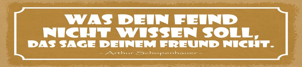 [LA-1814753-H] Holzschild 10x46 cm was dein Feind nicht wissen soll