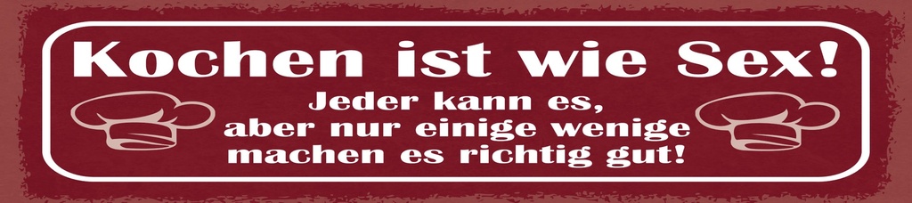 [LA-1814802-H] Holzschild 10x46 cm Kochen ist wie Sex
