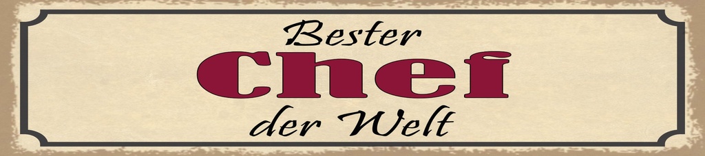 [LA-1814852-H] Holzschild 10x46 cm Bester Chef der Welt