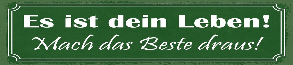 [LA-1815024-H] Holzschild 10x46 cm Es ist dein Leben. Mach das Beste draus