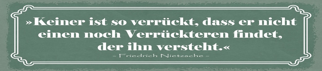 [LA-1815032-H] Holzschild 10x46 cm Zitat  keiner ist so verrückt, das er nicht