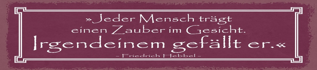 [LA-1815039-H] Holzschild 10x46 cm Zitat  Jeder Mensch trägt einen Zauber im Gesicht