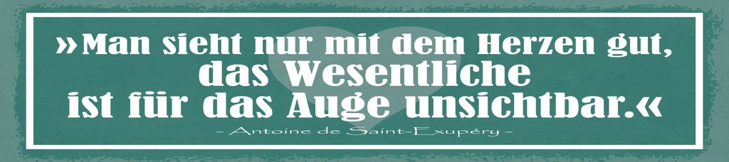 [LA-1815040-H] Holzschild 10x46 cm Zitat  Man sieht nur mit dem Herzen gut