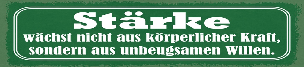 [LA-1815125-H] Holzschild 10x46 cm Stärke wächst nicht aus körperlicher Kraft