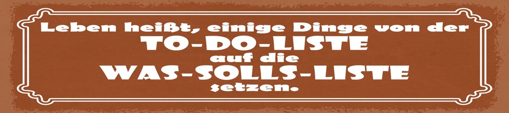 [LA-1815172-H] Holzschild 10x46 cm von TO DO LISTE auf die WAS SOLLS LISTE setzten