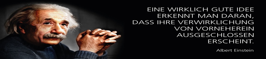 [LA-1815216-H] Holzschild 10x46 cm Einstein Zitat  eine wirklich gute Idee erkennt man