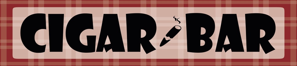 [LA-1815263-H] Holzschild 10x46 cm Cigar Bar rotes