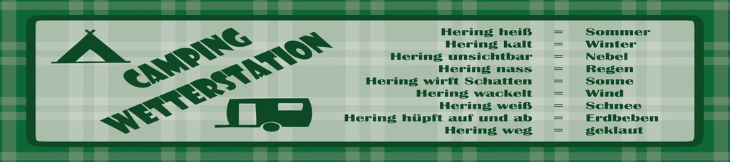 [LA-1815281-H] Holzschild 10x46 cm Camping Wetterstation