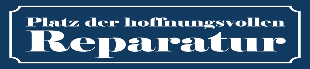 [LA-1815377-H] Holzschild 10x46 cm Platz der hoffnungsvollen Reparatur