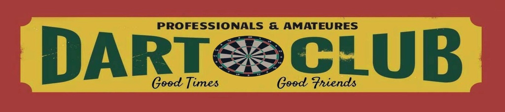 [LA-1815380-H] Holzschild 10x46 cm Professionals and amateures Dart Club