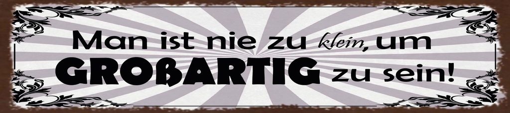 [LA-1815458-H] Holzschild 10x46 cm nie zu klein, um großartig zu sein