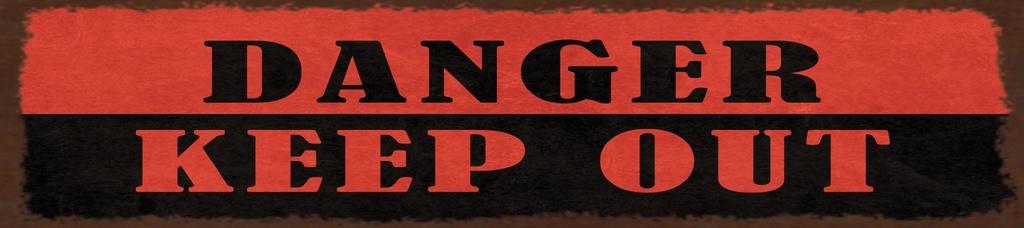 [LA-1815460-H] Holzschild 10x46 cm Danger keep out