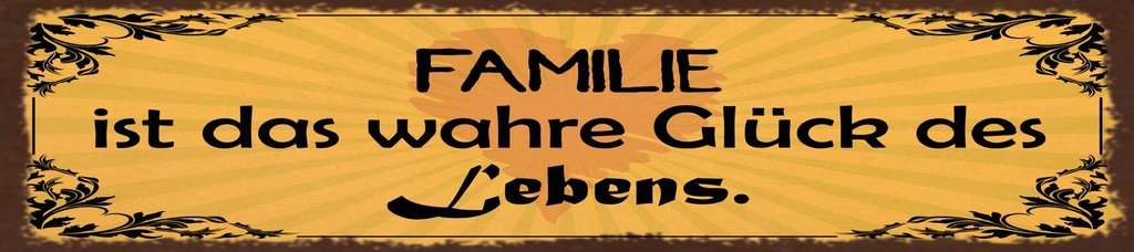 [LA-1815553-H] Holzschild 10x46 cm Familie ist das wahre Glück des Lebens
