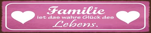[LA-1815559-H] vianmo Holzschild 10x46 cm Familie ist das wahre Glück des Lebens Herz