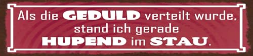 [LA-1815567-H] vianmo Holzschild 10x46 cm Als die Geduld verteilt wurde, stand ich hupend