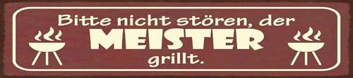 [LA-1815569-H] vianmo Holzschild 10x46 cm Bitte nicht stören, der Meister grillt