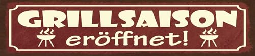 [LA-1815572-H] vianmo Holzschild 10x46 cm Grillsaison eröffnet