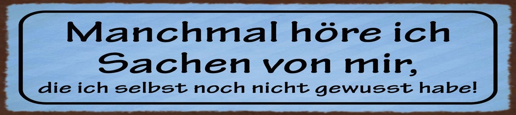 [LA-1815578-H] Holzschild 10x46 cm manchmal höre ich Sachen von mir