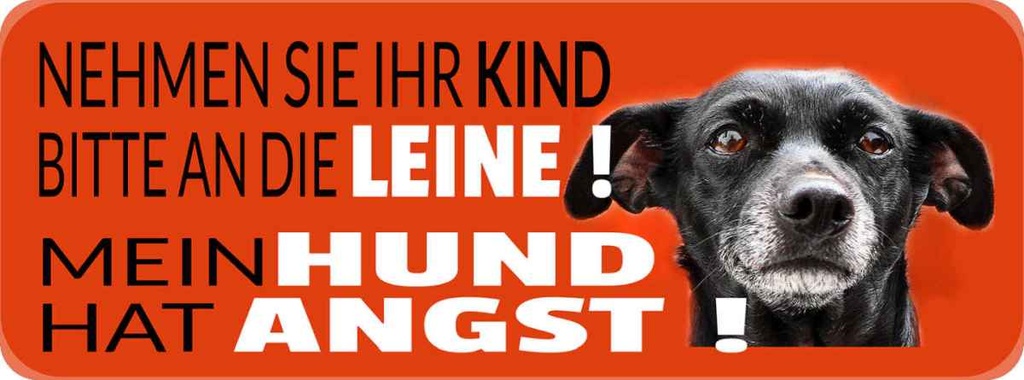 Holzschild 10x27 cm Mein Hund hat Angst Tier Haustier