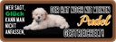 Holzschild 10x27 cm Pudel Hund gestreichelt Tier Haustier