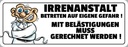 Holzschild 10x27 cm Irrenanstalt Betreten auf Dekoration