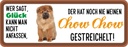Holzschild 10x27 cm Chow Hund gestreichelt Tier Haustier